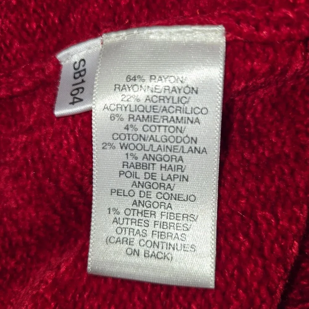 Susan Bristol Ltd. Vintage Womens L  Red Cat Print Full Zip Sweater 2288 - Picture 6 of 8
